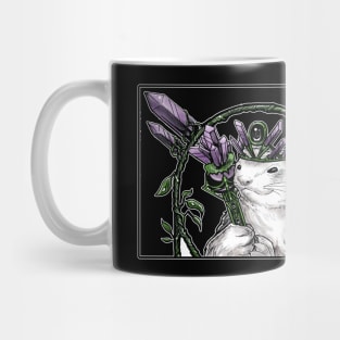 Queen of Crystals Ferret - White Outlined Design Mug